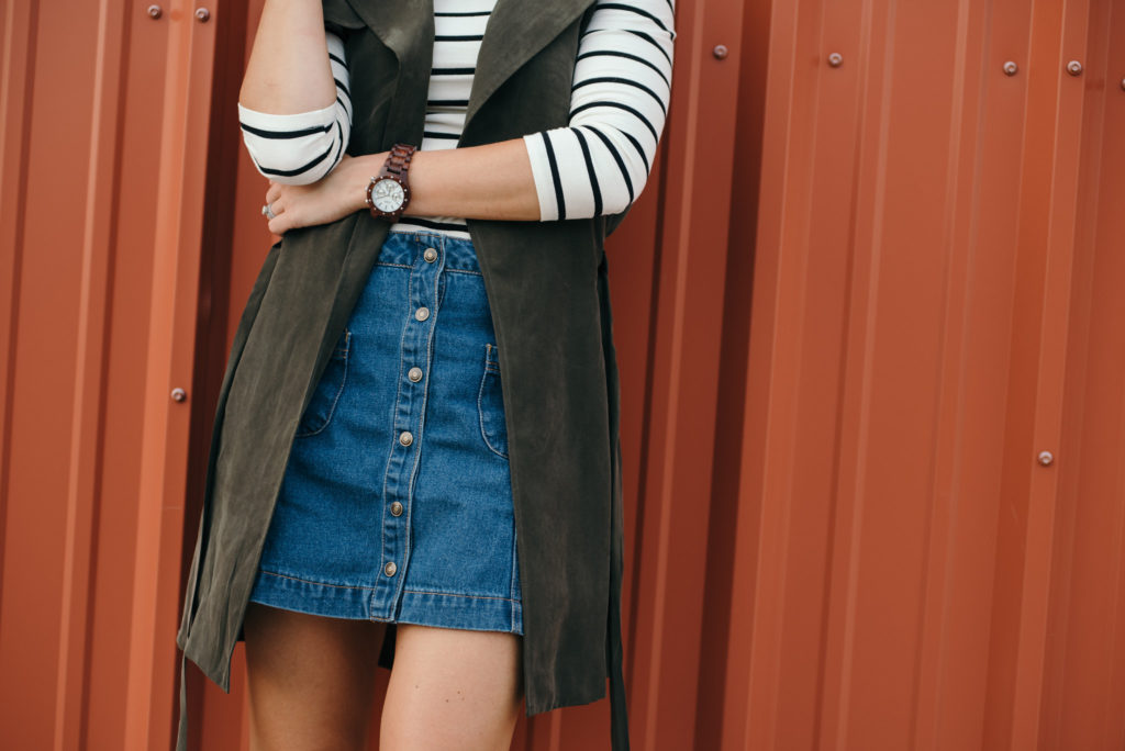 A Line Denim Skirt 